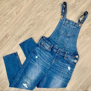🔥 Abercrombie Kids Girls Denim Overalls 11/12